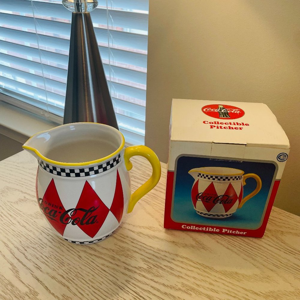 Coca Cola Vintage 1997 Enesco Collectible Ceramic Pitcher RARE FIND